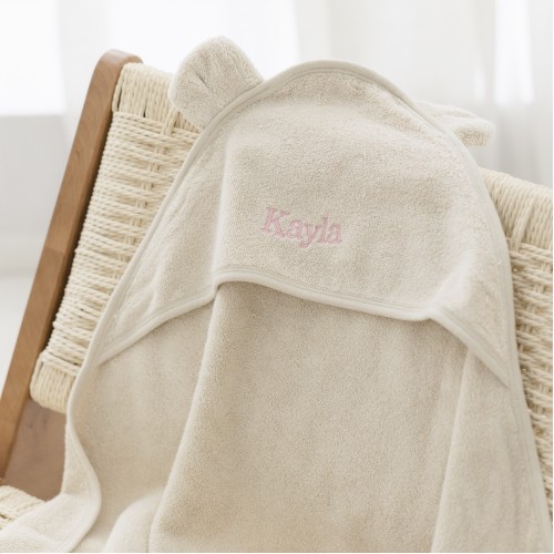 Organic Baby Hooded Towel - Milk Tea